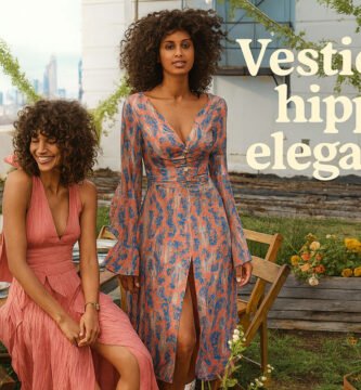Dos mujeres con vestidos hippies elegantes en una terraza